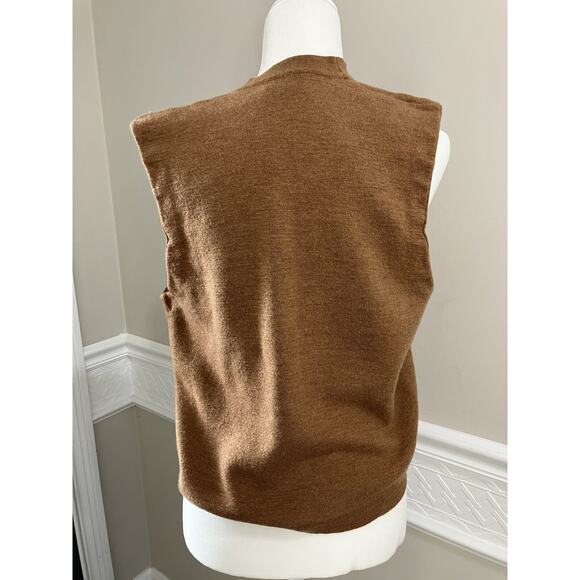Beau Ties Of Vermont Wool Button up Sweater Vest Youth Size XL Tan Womens M - Picture 3 of 11